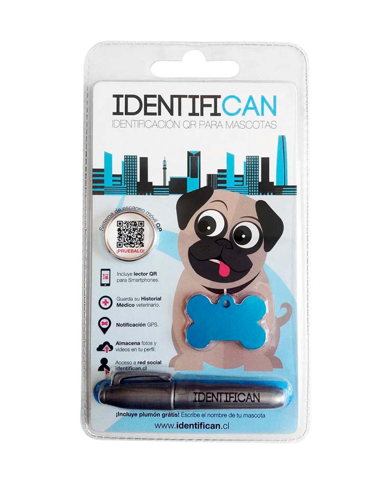 Petfy Placa Identificatoria para Mascotas Color Azul