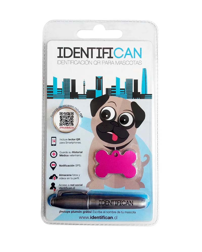 Petfy Placa Identificatoria para Mascotas Color Rosado