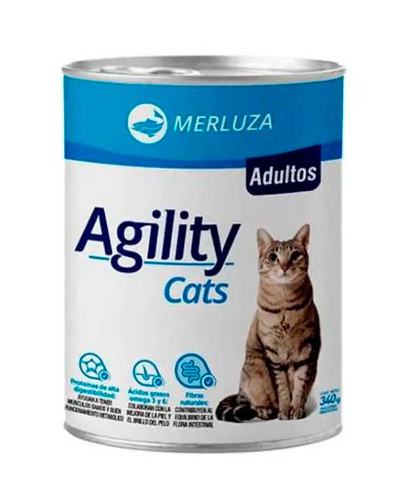 Agility Lata Gato Adulto Con Merluza 340 Gr 12 Un