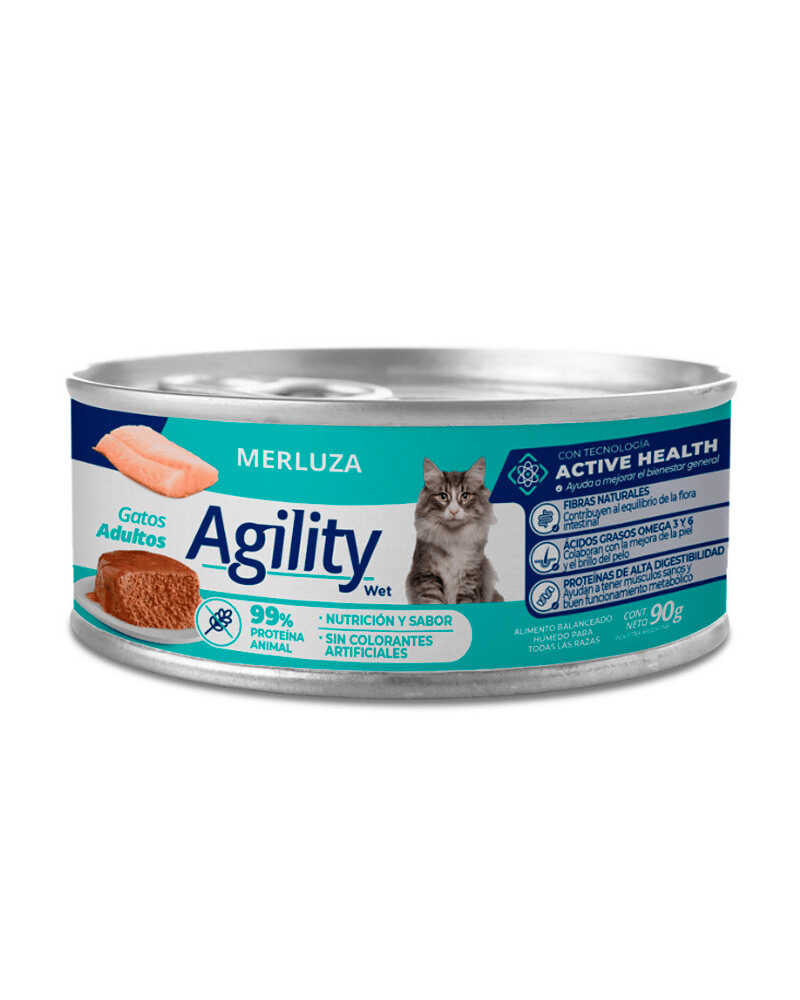 Agility Lata Gato Adulto Con Merluza 90 Gr 36 Un