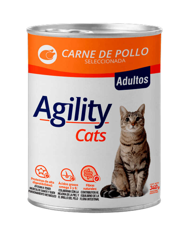 Agility Lata Gato Adulto Con Pollo 340 Gr 12 Un