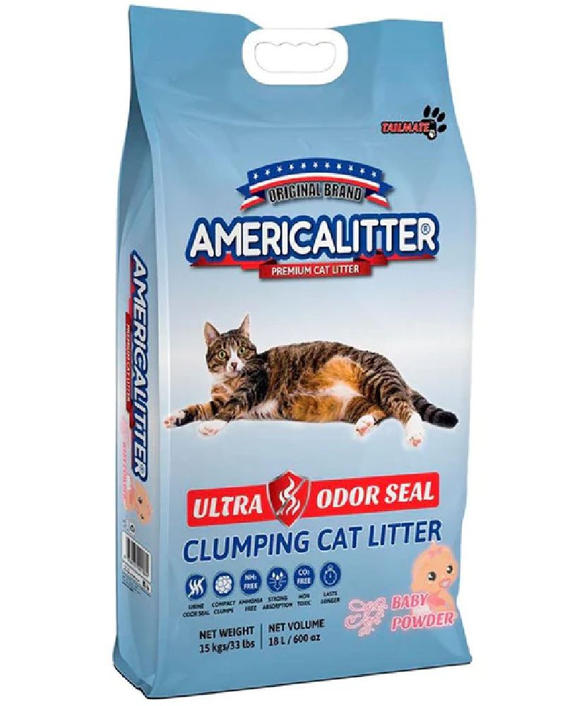 Americalitter 15 Kg Ultra Odor Seal Talco De Bebé