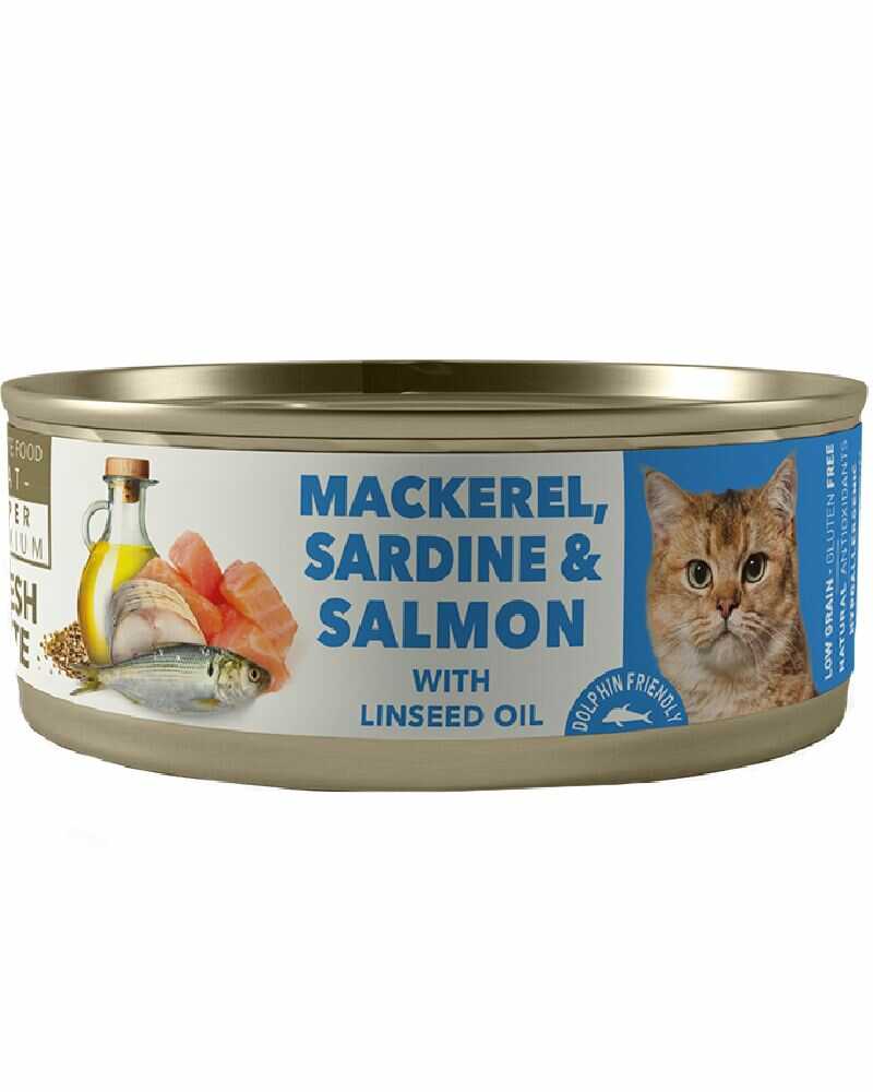 Amity Mackerel Sardine And Salmon Adult Cat Wet Food 80 Gr
