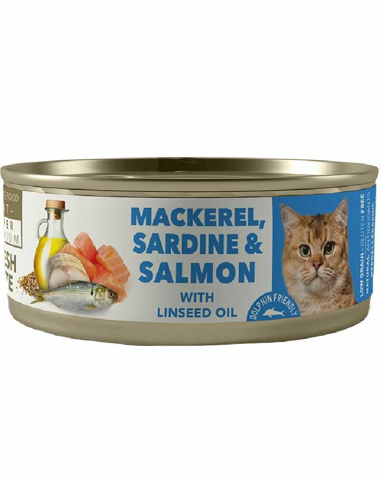 Amity Mackerel Sardine And Salmon Adult Cat Wet Food 80 Gr