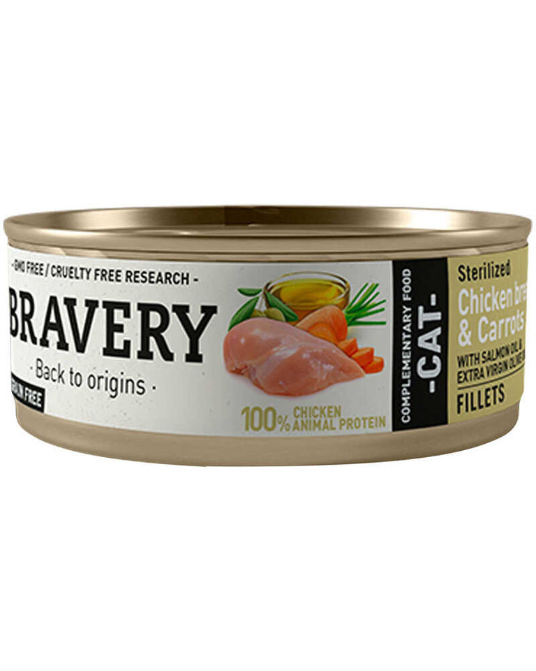 Bravery Lata Gato Esterilizado Chicken And Carrots 70 GR