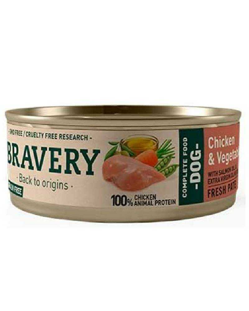 Bravery Chicken And Vegetables Adult Dog Wet Food 80 Gr