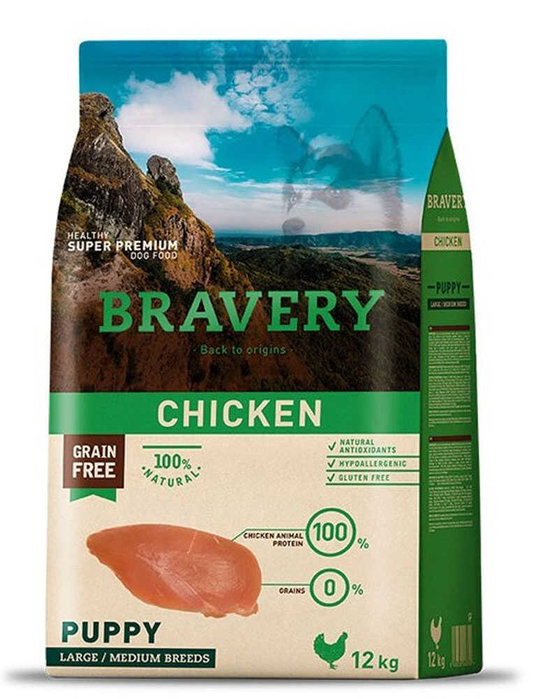 Bravery Chicken Puppy Large Medium Breeds 12 Kg