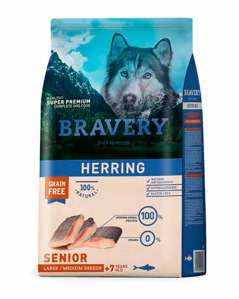 Bravery Herring Senior Large y Medium Breeds 4 Kg