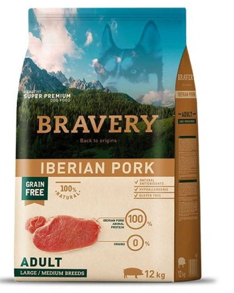 Bravery Iberian Pork Adult Large Medium Breeds 4 Kg