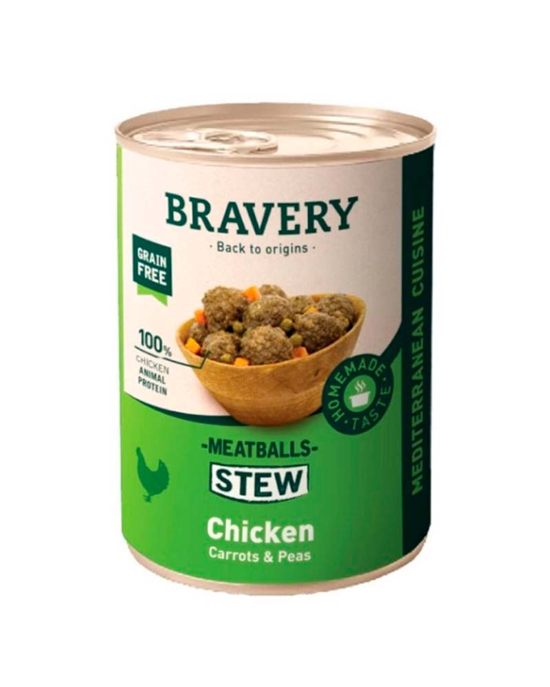 Bravery Meatballs Stew Chicken Perro Adulto 415 Gr