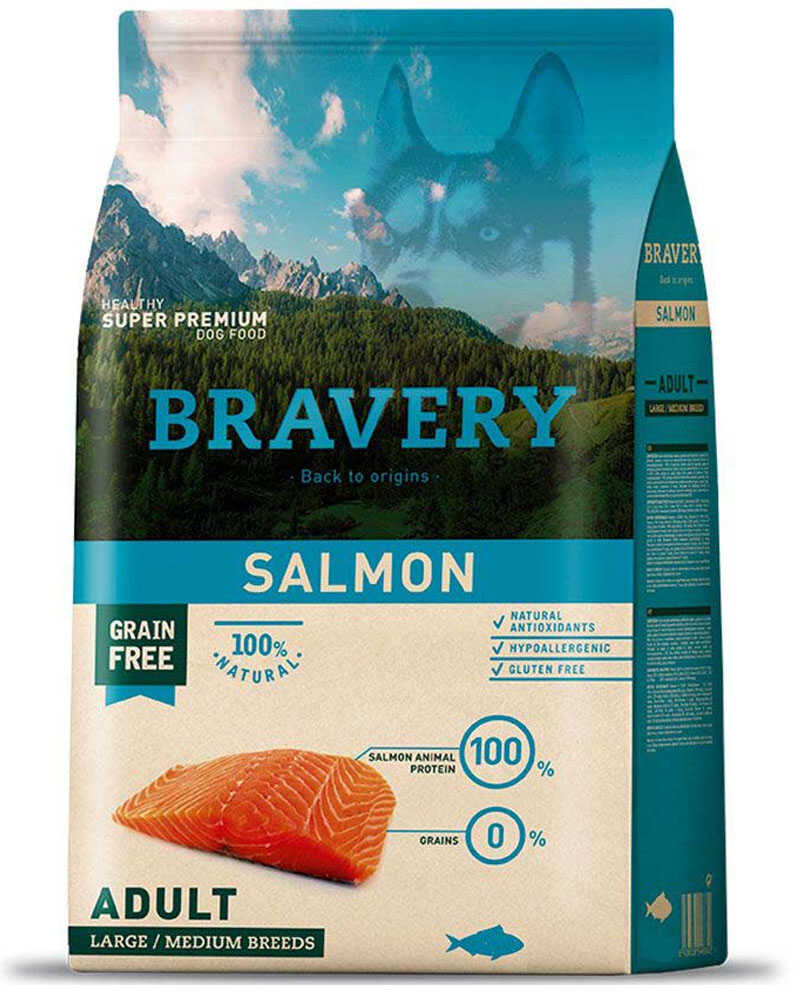 Bravery Salmon Adult Large Medium Breed 12 Kg