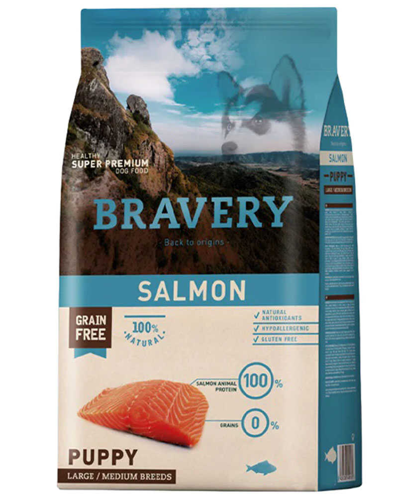 Bravery Salmon Puppy Large Medium Breeds 12 Kg