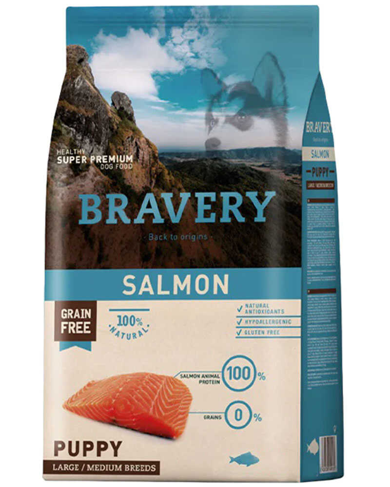 Bravery Salmon Puppy Large Medium Breeds 4 Kg