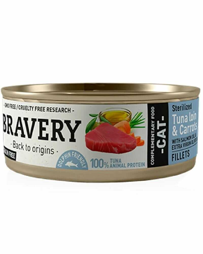 Bravery Tuna Loin And Carrots Sterilized Cat Wet Food 70 Gr