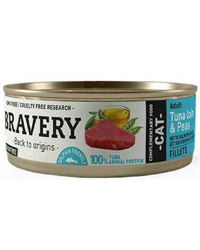 Bravery Tuna Loin And Peas Adult Cat Wet Food 70 Gr