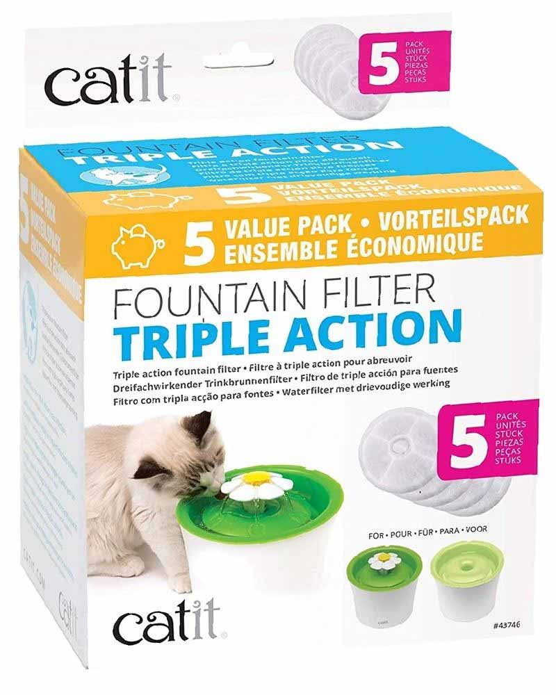 Catit Filtro Fuente Triple Accion 5 Unidades