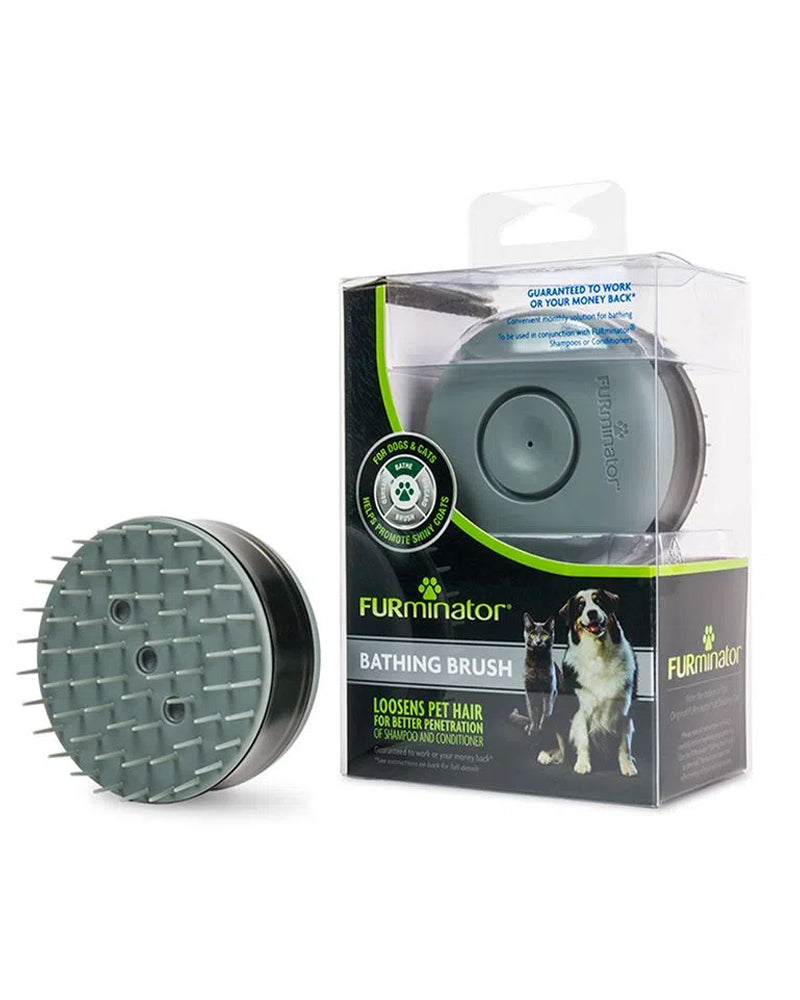 Furminator Cepillo De Baño Con Dispensador De Shampoo Color Gris