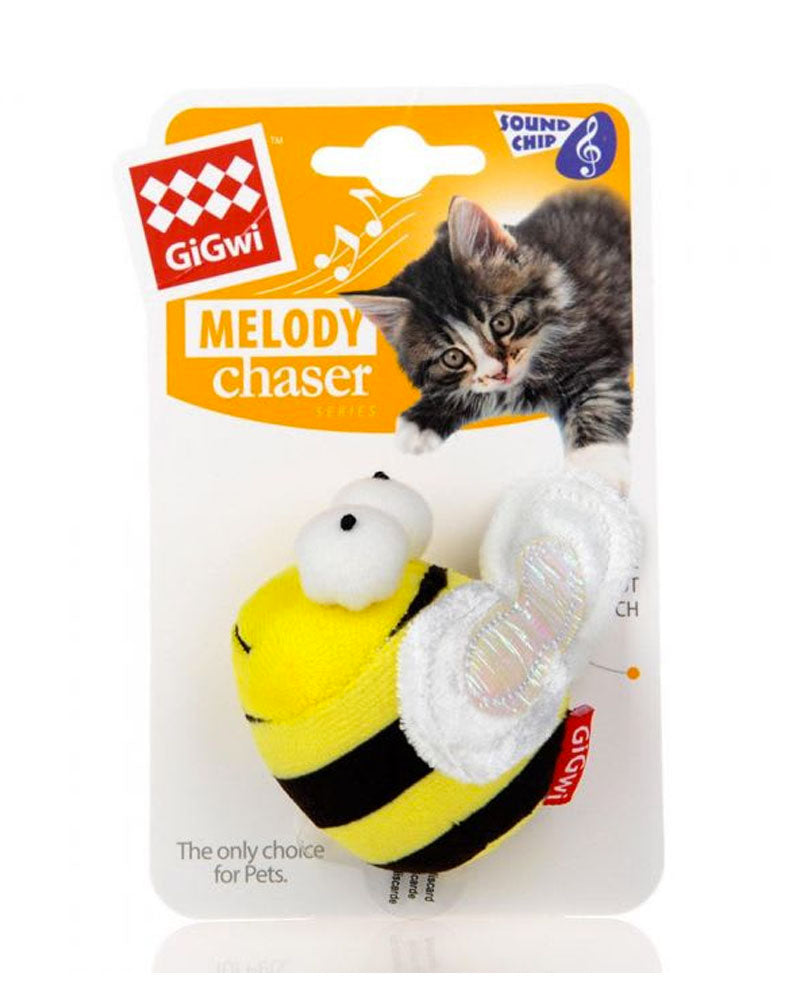 GiGwi Abeja Melody Chaser Con Sonido Que Se Activa Con El Movimiento