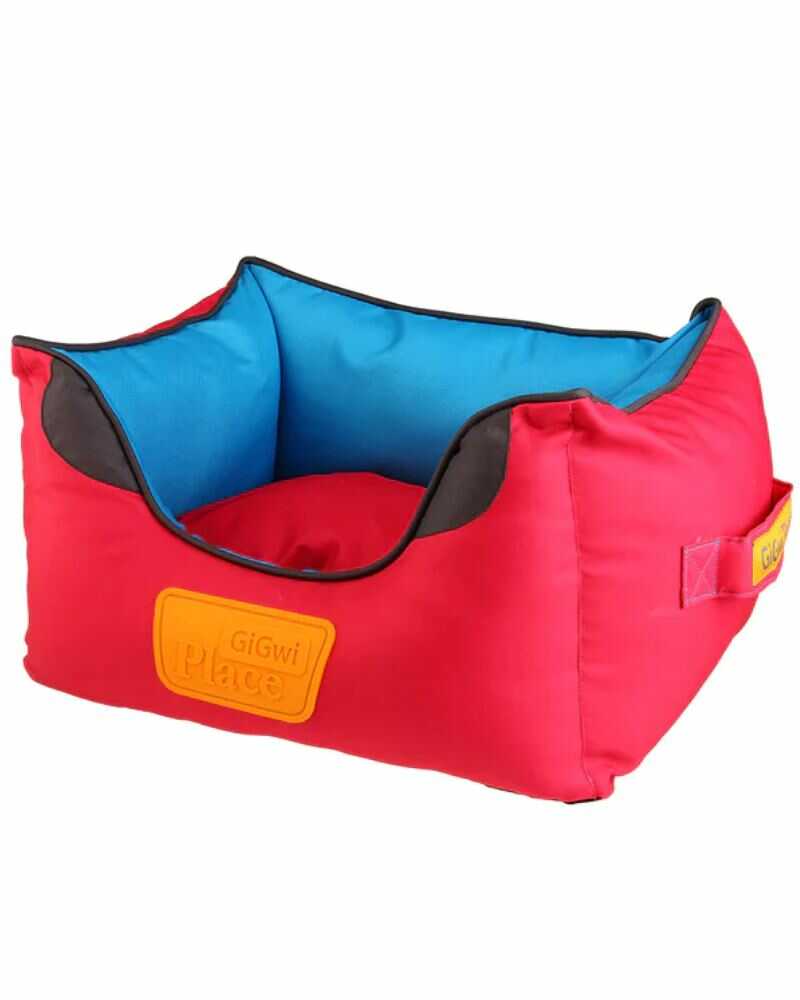 GiGwi Cama L Azul o Rojo Cuadrada