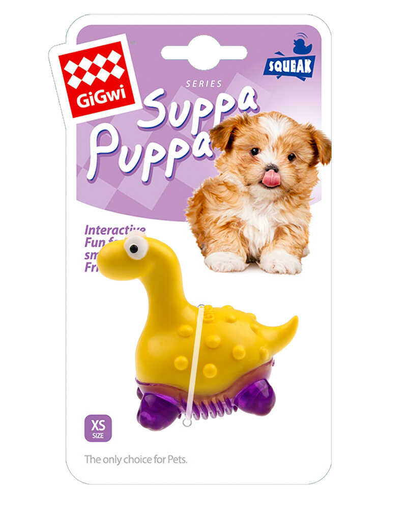 GiGwi Juguete Cachorro Suppa Puppa Dinosaurio Amarillo