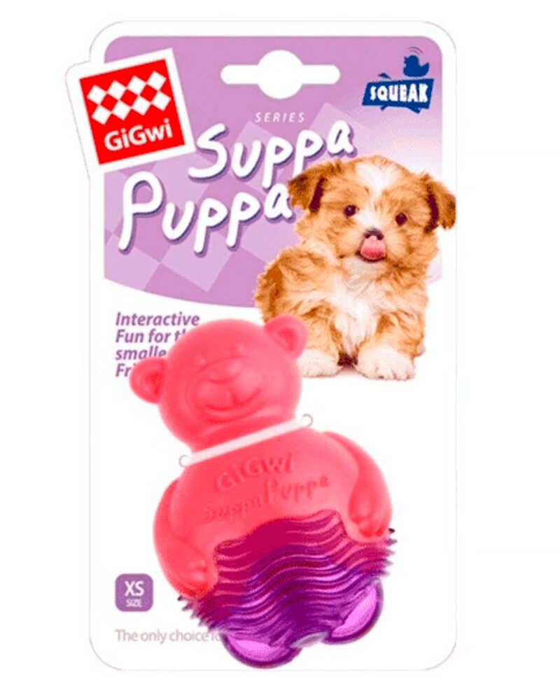 GiGwi Juguete Cachorro Suppa Puppa Oso Rosado o Morado