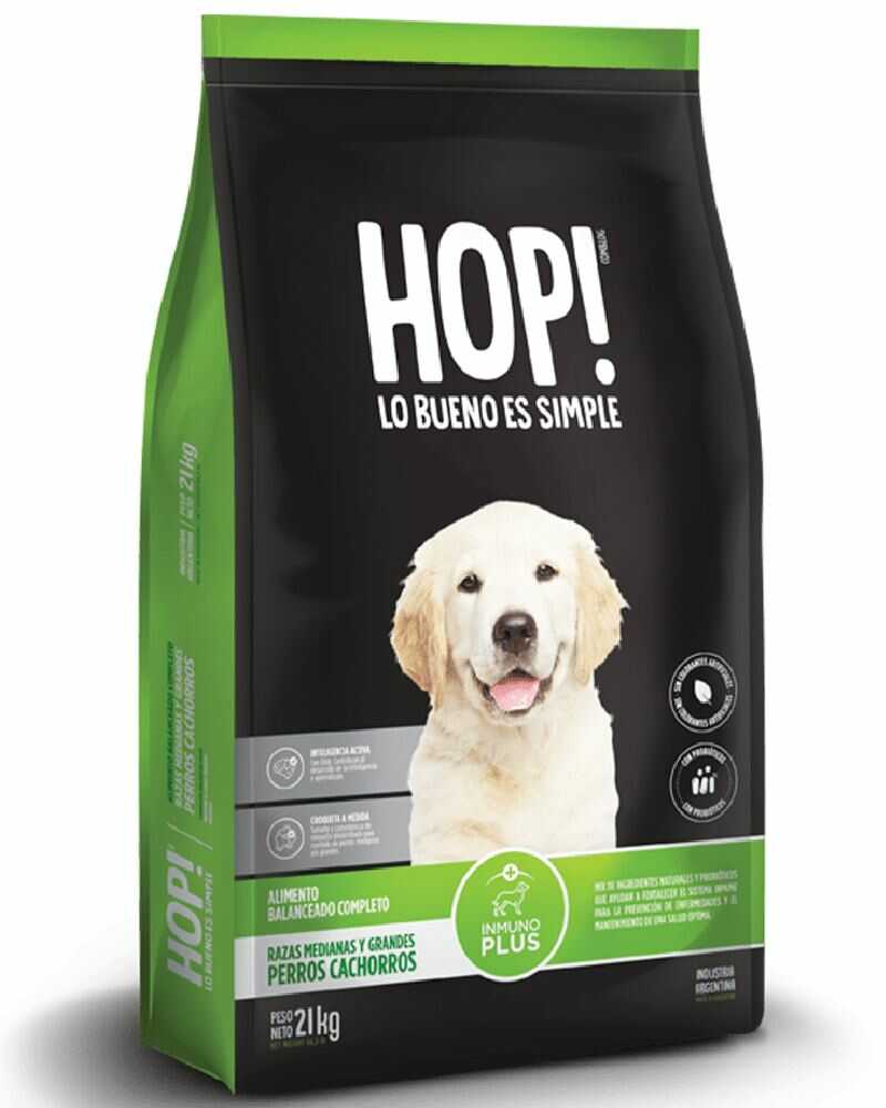 Hop Perro Cachorro Raza Mediana y Grande 21 Kg