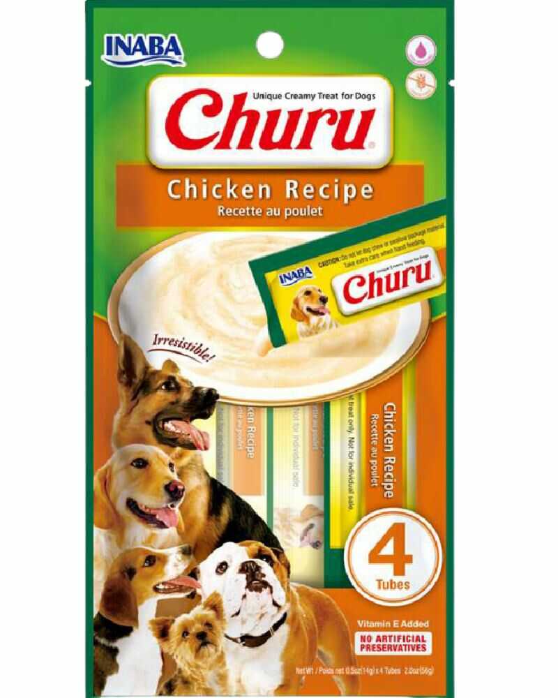 Inaba Churu Dog Chicken Recipe 4 Tubitos