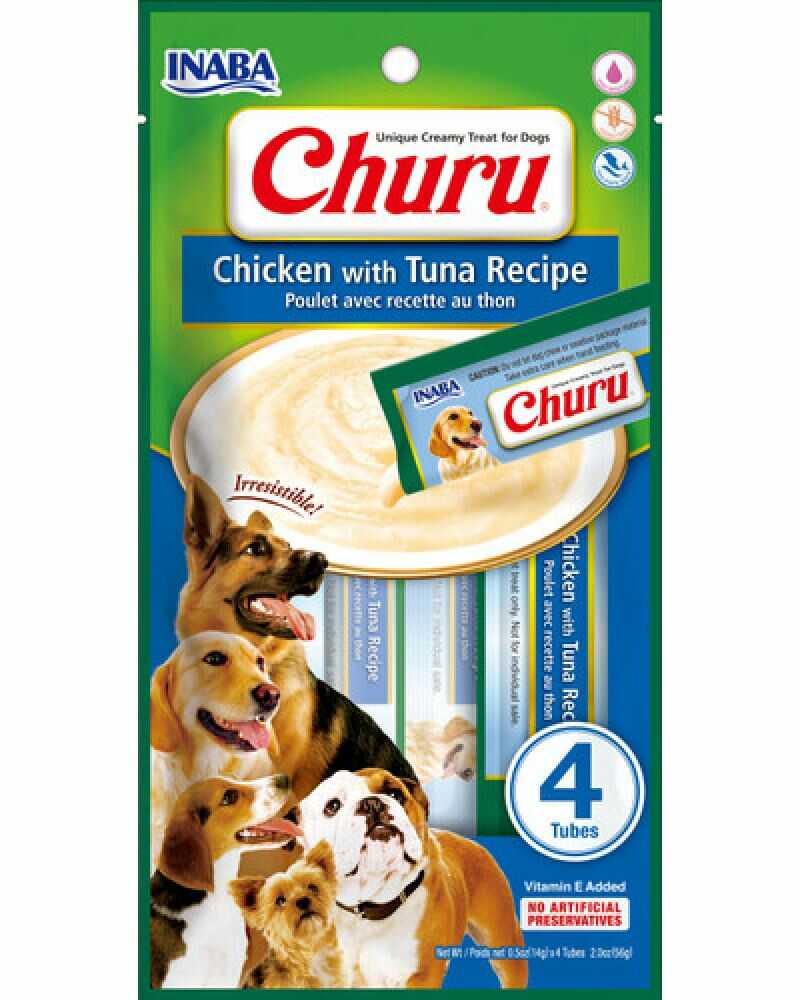 Inaba Dog Churu Chicken with Tuna Recipe 4 Tubitos