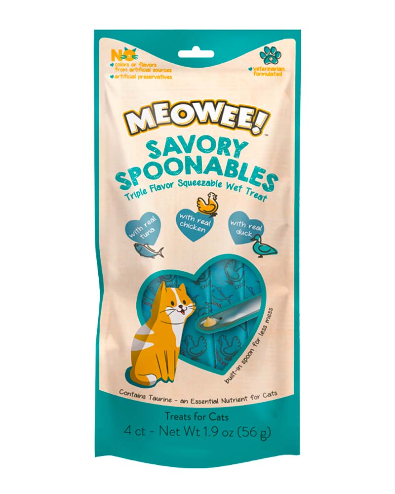 Meowee Spoon Atún Pollo y Pato 4 Tubitos 56 Gr