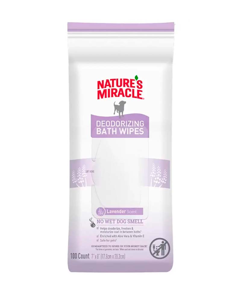 Natures Miracle Toallas Húmedas con Aroma a Lavanda 100 Unidades