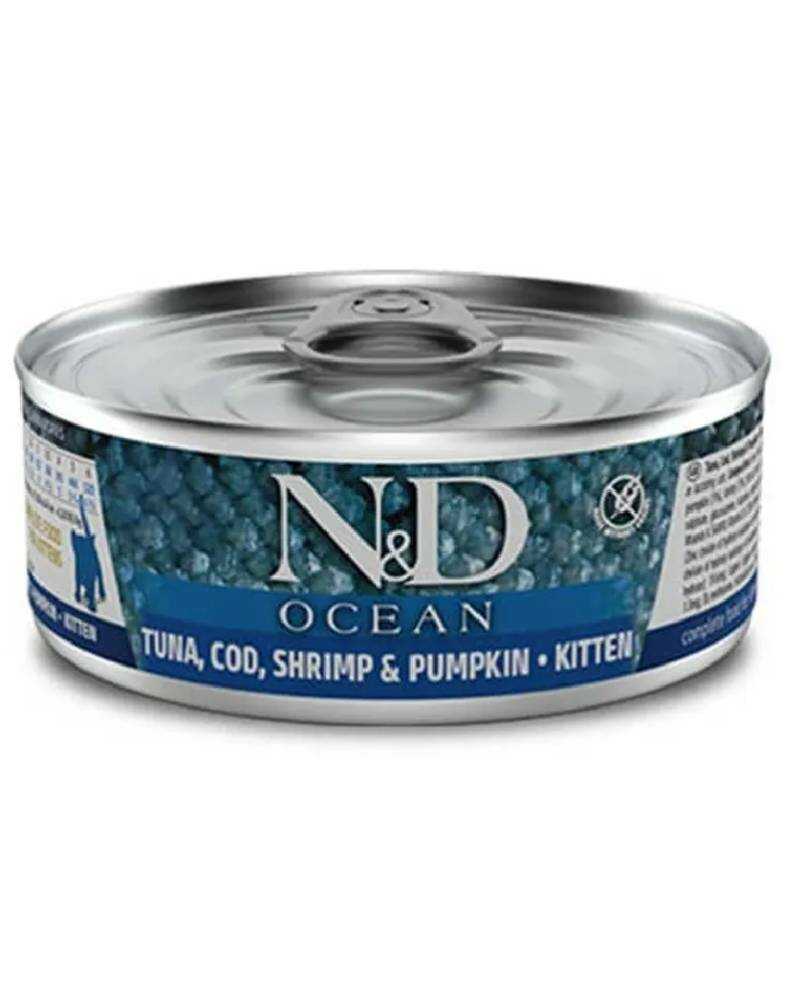 NyD Cat Ocean Tuna. Cod. Shrimp y Pumpkin Kitten 80 Gr