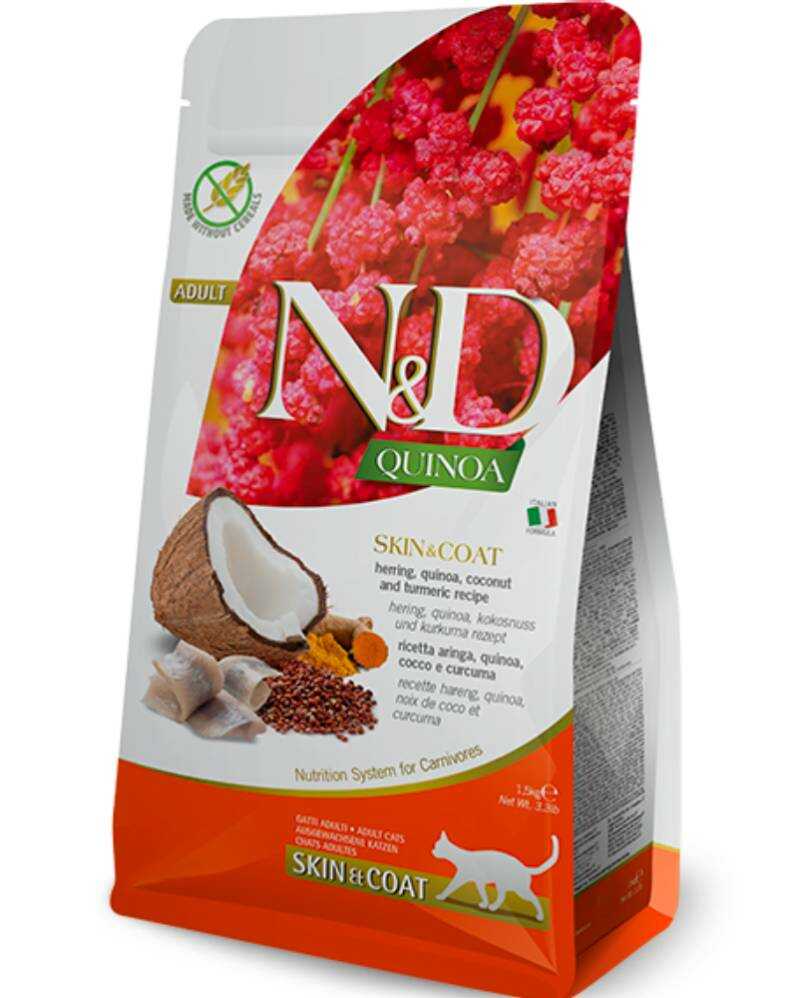 NyD Quinoa Feline Adulto Skin Peixe 1.5 Kg