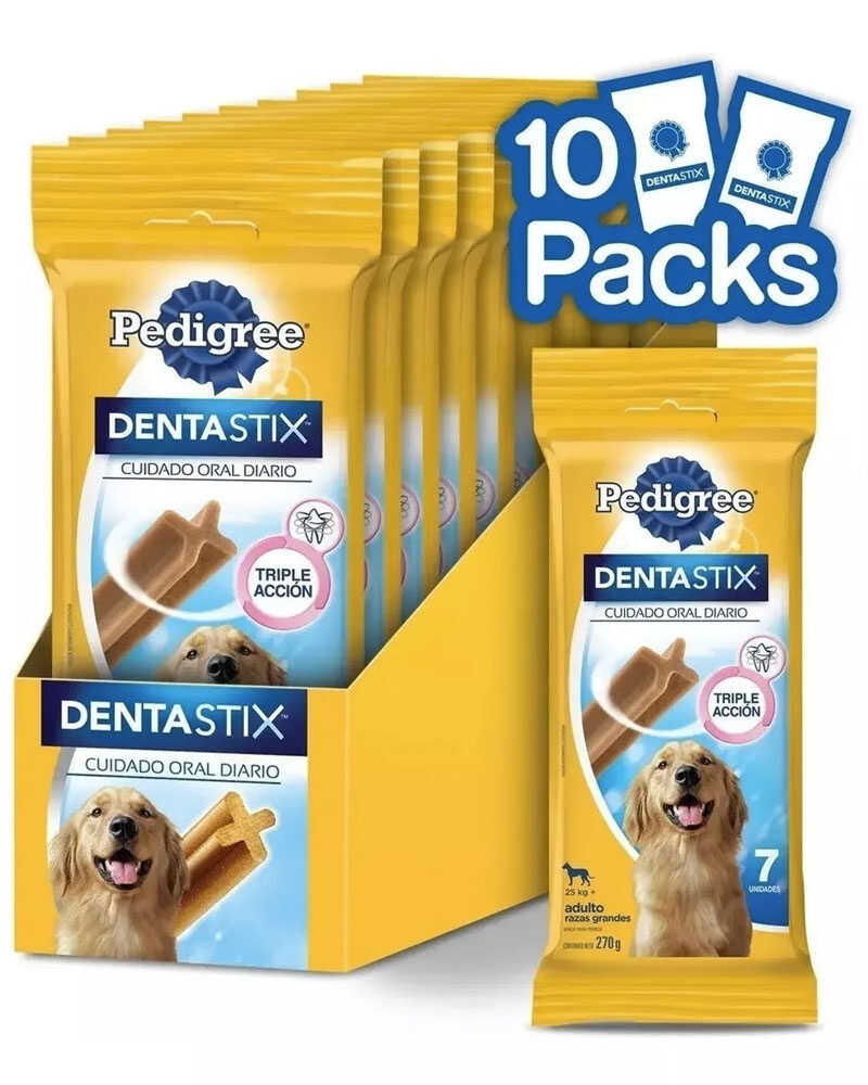 Pedigree Dentastix Cuidado Oral Perro Raza Grande 7 Barras 10 unidades