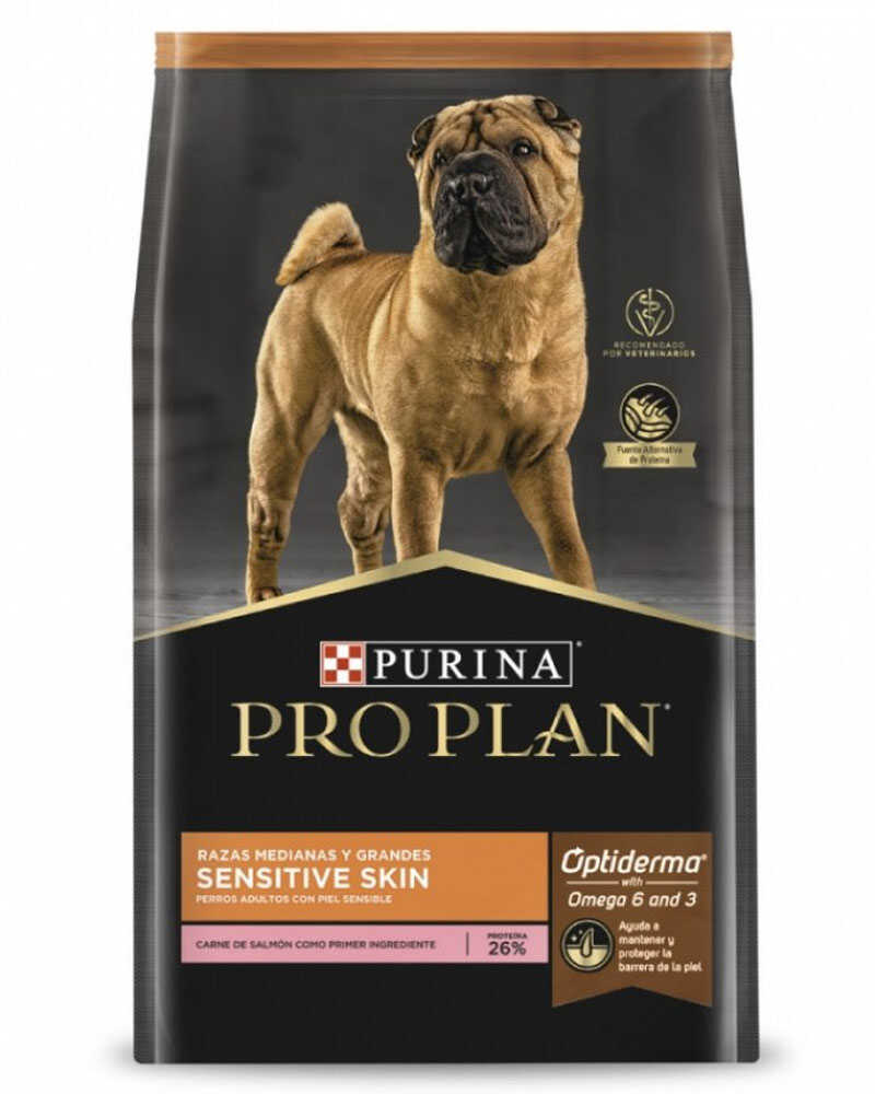 Pro Plan Sensitive Skin Salmón Optiderma Raza Mediana 12 Kg