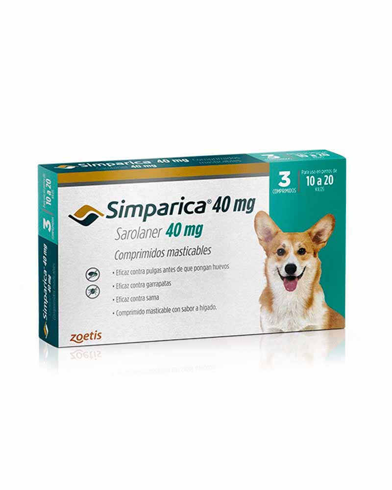 Simparica 3 Comprimidos Desde 10 Kg a 20 Kg