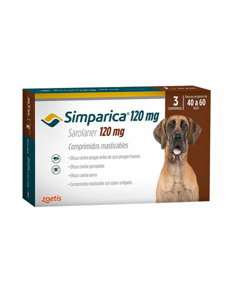 Simparica 3 Comprimidos Desde 40 Kg a 60 Kg