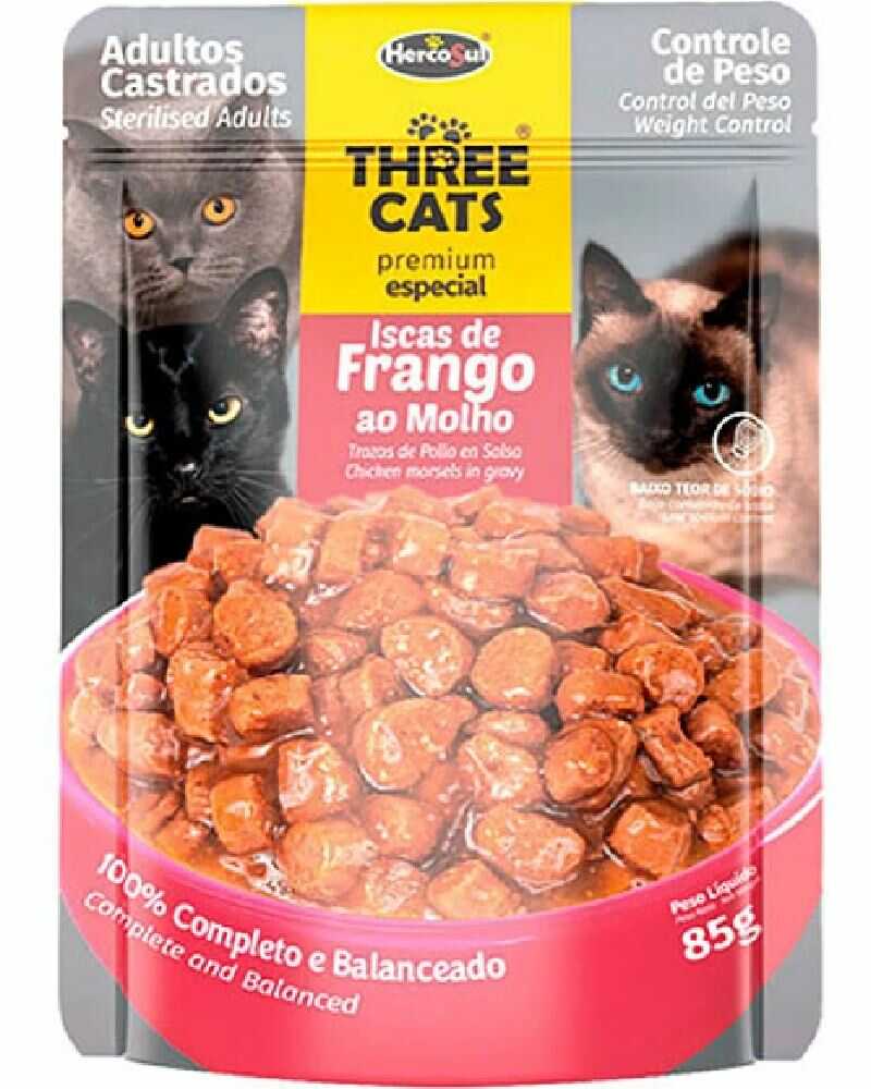 Three Cats Sachet Original Castrados Pollo 85 Gr x 12 Unidades