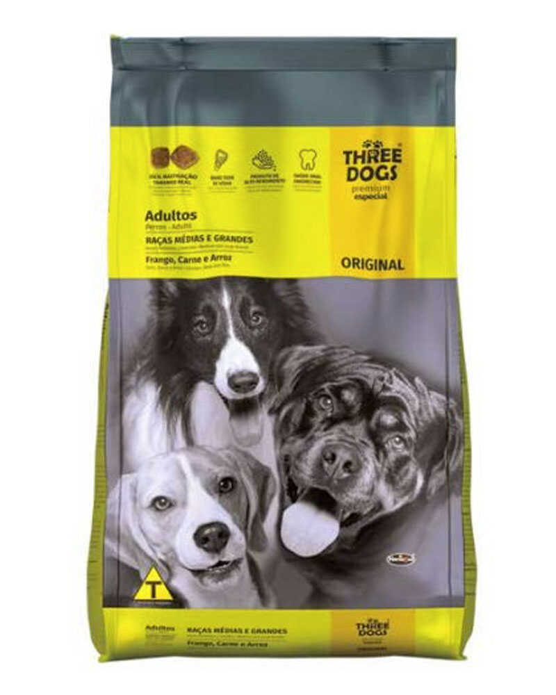 Three Dogs Original Adultos Raza Mediana y Grande 20 Kg