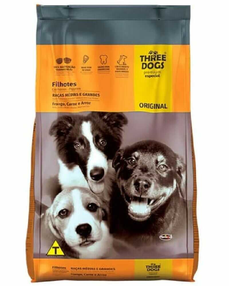 Three Dogs Original Cachorros Raza Mediana y Grande 10.1 Kg