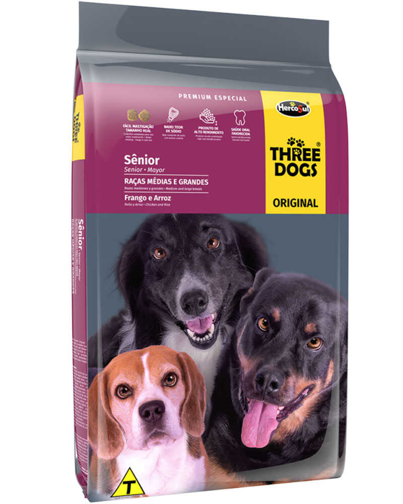 Three Dogs Original Senior Raza Mediana y Grande 15 Kg