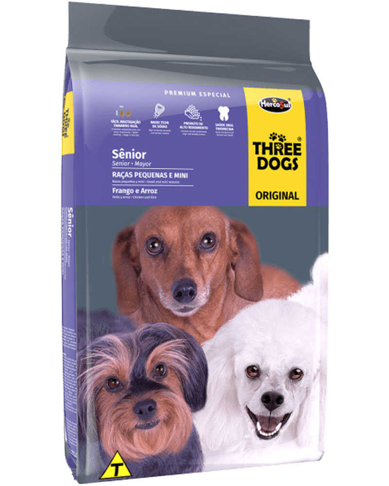 Three Dogs Original Senior Raza Pequeña y Mini 3 Kg