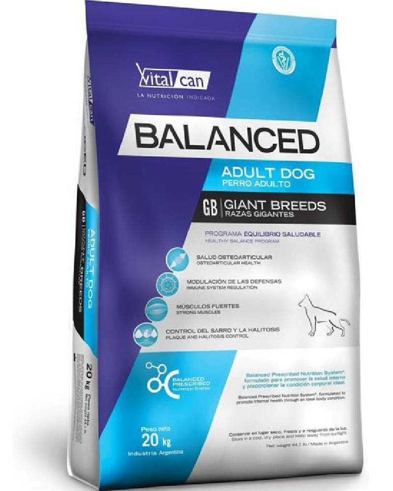 Vitalcan Balanced Perro Adulto Raza Grande 20 Kg
