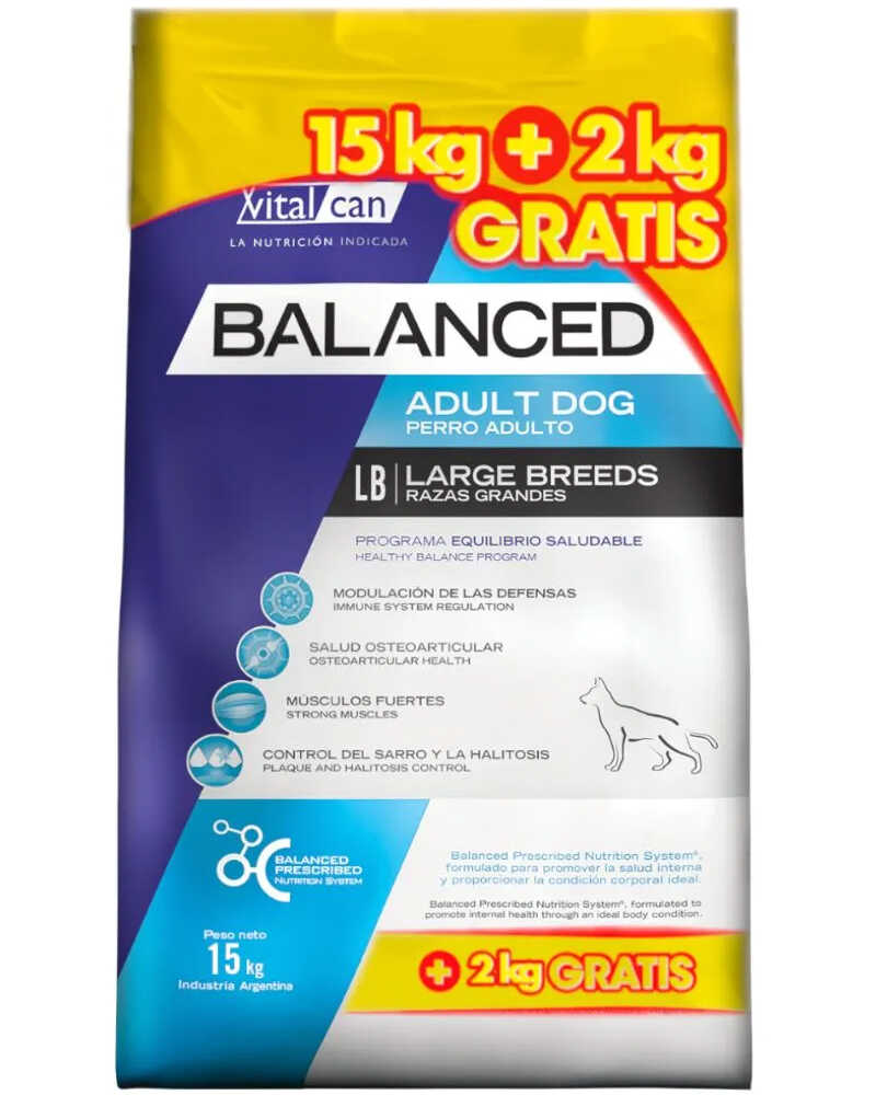 Vitalcan Balanced Perro Adulto Raza Mediana 17 Kg