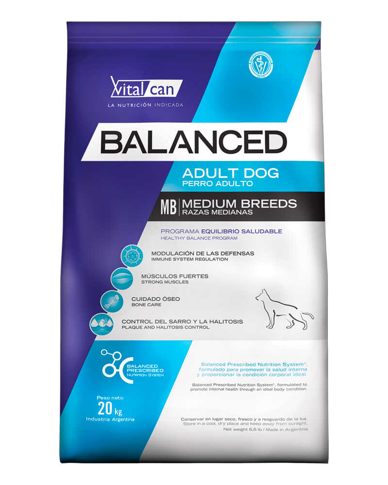 Vitalcan Balanced Perro Adulto Raza Mediana 20 Kg