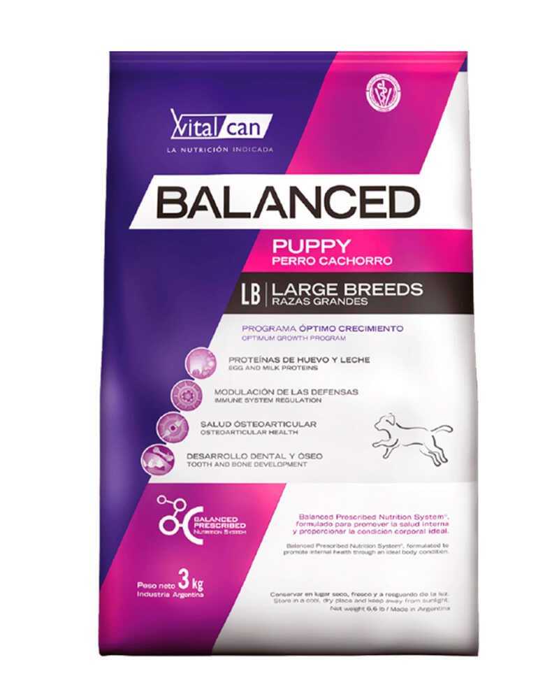 Vitalcan Balanced Perro Cachorro Raza Grande 3 Kg