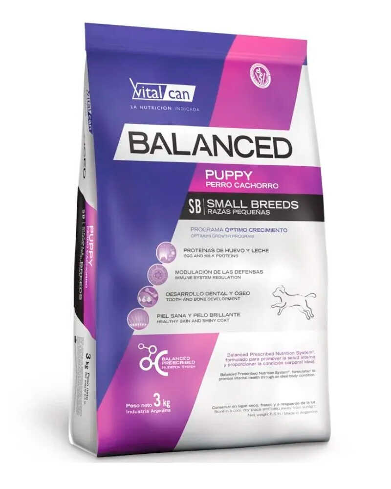 Vitalcan Balanced Perro Cachorro Raza Pequeña 3 Kg