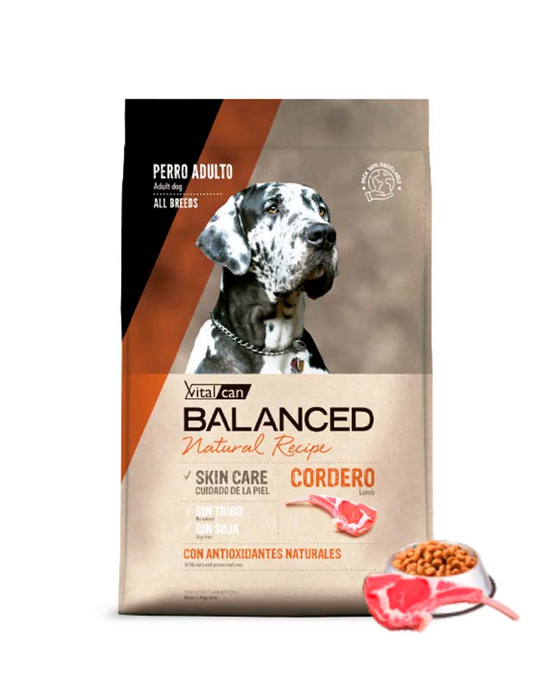 Vitalcan Balanced Perro Recipe Skin Care Sabor Cordero 3 Kg