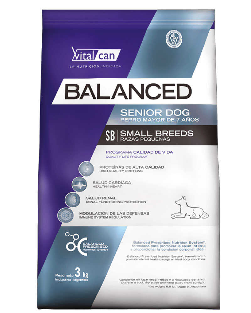 Vitalcan Balanced Perro Senior Raza Pequeña 3 Kg