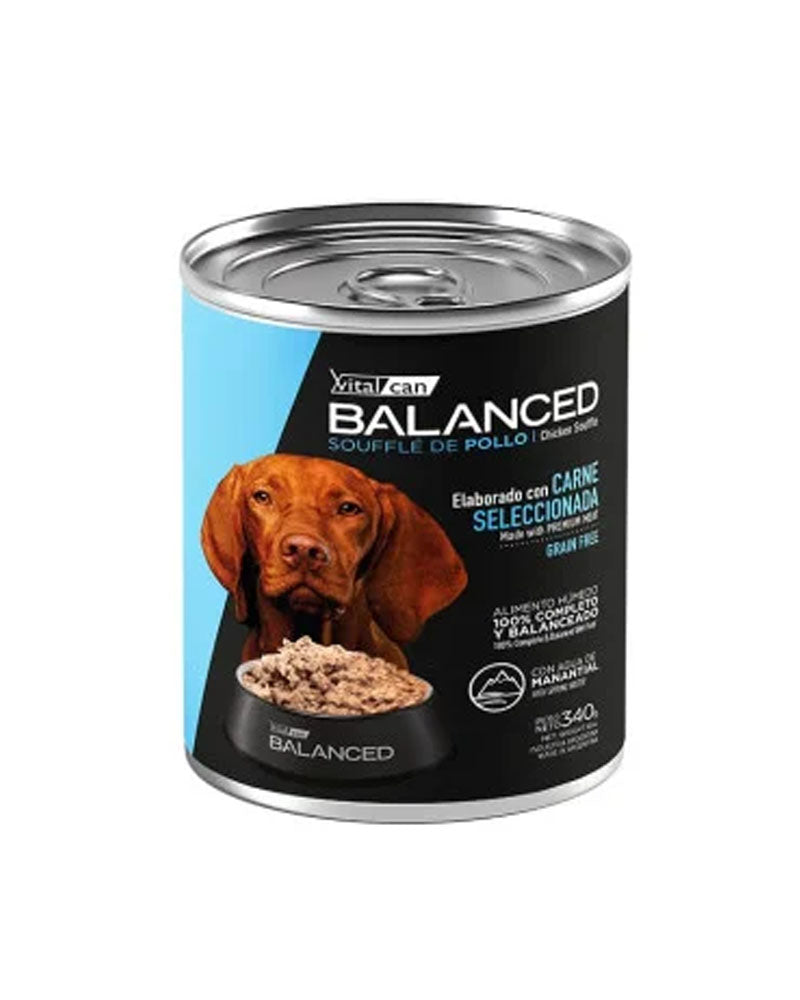 Vitalcan Balanced Souffle Lata Perro Adulto Cordero 340 Gr